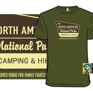 National Parks Nature’s Venue For Family Fights Tee Size Large In Olive Green